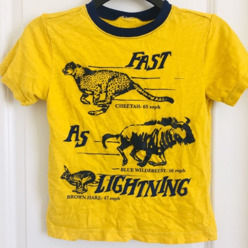 Gymboree boy’s yellow and navy color short sleeve Tshirt size small
